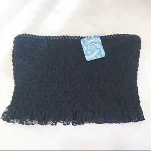 Free People ~ Black Stretchy Lace Bandeau Bra Top